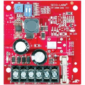 Seco-Larm ST-2406-2AQ Enforcer Power Supply Charger, 1.5A Continuous, 2A Peak, Selectable (6, 12, 24 VDC) Voltage Output, Thermal Protection and Compensation, Built-in Backup Battery Charger