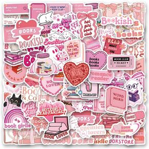 120Pcs Pink Book Stickers, Booktok Reading Stickers, Book Stickers for Kindle, Aesthetic Kindle Stickers, Book Gifts foiTeens and Adults Women, Girls, Book Lovers
