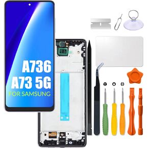 Replacement for Samsung Galaxy A73 5G LCD Screen with Frame INCELL for Samsung A736 A736B A736B/DS Touch Screen Digitizer Assembly LCD Display with Repair kit(No Figerprint Function)