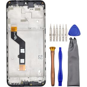 Complete Screen LCD Digitizer Touch Assembly Replacement for Motorola Moto G9 Play XT2083 XT2083-1 with ToolKit and screen frame Black 6.5"