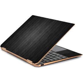 MightySkins Skin Compatible With HP Spectre x360 13.3" Gem-Cut (2019) - Black Wood | Protective, Durable, and Unique Vinyl Decal wrap cover | Easy To Apply, Remove, and Change Styles | Made in the USA