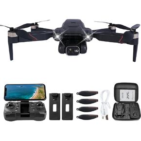 Drone with 1080P HD Dual Camera for Beginner Adults and Kids FPV Foldable Drone, Optical Altitude Hold, Obstacle Sensor, Long Flight Time（2 batteries）, Gestures Selfie Control, Toys Gifts for kids Boys Girls in Kuwait
