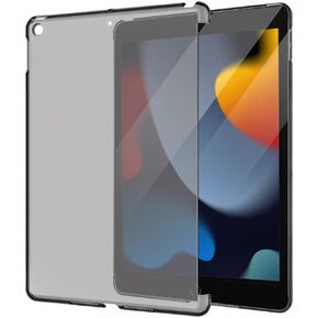 MoKo Case Fit New iPad 9th Generation 2021/iPad 8th Gen 2020/iPad 7th Gen 2019, Frosted Transparent Slim Hard Plastic Clear Back Cover [Compatible with Official Keyboard] - Clear Black