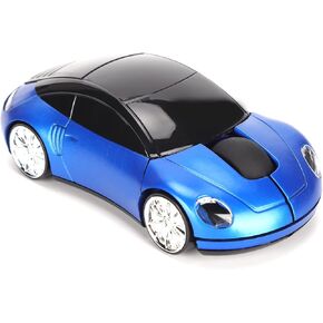 Smart Car Shaped Portable 2.4G Cordless Mouse with Mini Receiver, Ergonomic Design, ABS Material, for Office Laptop Computer Tablet (Blue)