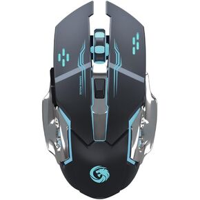 Silent Wireless Mouse Computer Mice Mechanical Breathing Colorful Light USB Charging Mode 6 Keys 3 Speed DPI Ergonomics PC Laptop