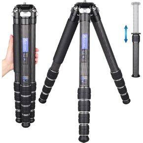 76'' Carbon Fiber Tripod Compact Heavy Duty Tripod ARTCISE Professional Heavy Duty Tripod for Camera, 10-Layer Carbon Fiber Tube, 5-Section with Max Tube Dia 36mm, Load Up to 66lbs/30kg