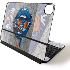 MightySkins Skin for Apple Magic Keyboard for iPad Pro 11-inch (2020) - Sushi | Protective, Durable, and Unique Vinyl Decal wrap Cover, Purple Flowers