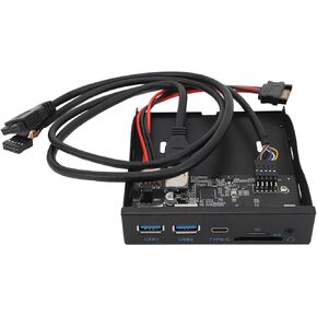 اللوحة الأمامية USB 3.0 Hub، 3.5 بوصة USB Hub اللوحة الأمامية 19PIN إلى C منفذ مع 2xUSB3.0، 1xTYPE C، صوت عالي الدقة، بطاقة SD/قارئ بطاقة TF لنظام التشغيل Windows، OS X، Linux