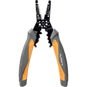 MulWark 3 in 1 Automatic Self Adjusting Wire Stripper/Cutter/Crimper, 8 Inch Multi Pliers For Electrical Wire Stripping, Cable Cutting, Crimping Tool from 8 AWG to 30 AWG