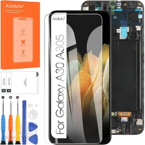 Screen for Samsung Galaxy A30 Screen Replacement for Samsung A305 LCD Screen SM-A305F,SM-A305G Touch Display Digitizer Assembly Repair Parts(Black with Frame)