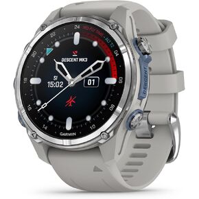 Garmin Descent™ Mk3i, Dive Computer and Multisport GPS Smartwatch, Air Integration, French Gray