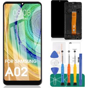 Original for Samsung A02 Screen Replacement for Samsung A02 LCD for Samsung Galaxy A02 Display for Samsung Galaxy A02 Digitizer for Samsung A022M LCD Touch Screen Aseembly Repair Parts(with Frame)