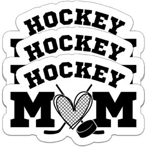 (3Pcs) Ice Hockey Sticker Hockey Fan Decals for Books Laptops Phones Tumblers Water Bottles Waterproof Vinyl Decal, Gifts for Boy Girl Men Women Dad Mom, Size 3 x 1 Inch