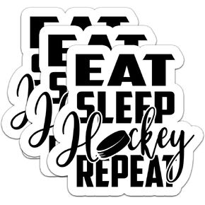 (3Pcs) Ice Hockey Sticker Hockey Fan Decals for Books Laptops Phones Tumblers Water Bottles Waterproof Vinyl Decal, Gifts for Boy Girl Men Women Dad Mom, Size 3 x 1 Inch