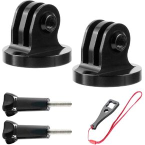 2PC Alumium Tripod Mount Adapter Compatible with Gopro Hero 12, 11, 10, 9, 8, 7, 6, 5, 4, 3+, Hero Session, Fusion, Go pro Max, Ak aso, DJI OSMO Action 4 3 2 Cameras