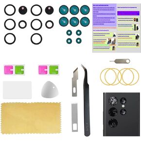 (Two Set Pack) s22 Ultra Back Rear Camera Glass Cover Replacement Protector Lens Kits for Samsung Galxy s22 Ultra 6.8 Inch (not ok for s22 Version)