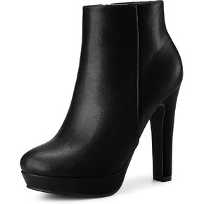Perphy Platform Round Toe Chunky High High Heelss Ankle Boots for Women