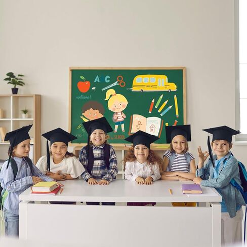 قبعة التخرج للأطفال، 36 قطعة 2024 قبعات التخرج الورقية السوداء، لوازم حفلات التخرج قابلة للتعديل لمرحلة ما قبل المدرسة ورياض الأطفال in Saudi Arabia