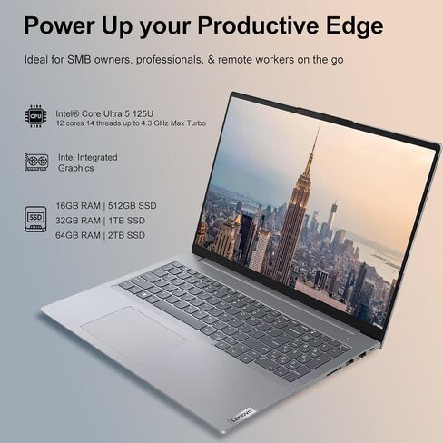 Lenovo Newest Thinkbook 16 Business Laptop, Intel Core Ultra 5 125U (Beat i7-1355U), 16" FHD Display, 32GB RAM, 1TB PCIe SSD, Thunderbolt 4 WiFi 6E Windows 11 Pro, NPU AI Copilot Computer venthear in Saudi Arabia