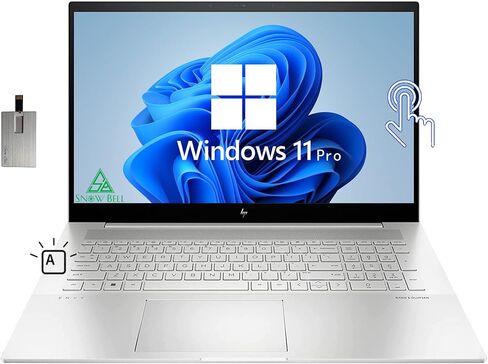 كمبيوتر محمول HP Envy مقاس 17.3 بوصة FHD IPS تعمل باللمس، Intel Core i7-1260P، ذاكرة الوصول العشوائي 32 جيجابايت، 1 تيرابايت PCIe SSD، لوحة مفاتيح بإضاءة خلفية، Intel Iris Xe Graphics، كاميرا IR 5 ميجابكسل، Win 11 Pro، فضي، بطاقة USB 32 جيجابايت (متجددة) in Saudi Arabia
