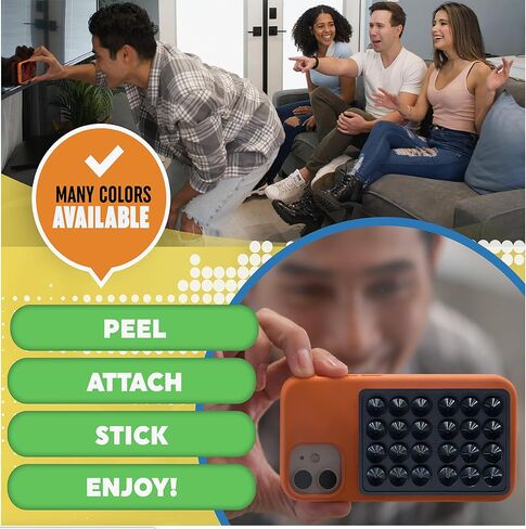 Suction Phone Case Mount, Silicone Adhesive Phone Accessory for iPhone and Android, Hands-Free Fidget Toy Mirror Shower Phone Holder, Tiktok Videos and Selfies (Rainbow) in Saudi Arabia