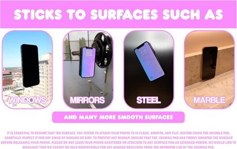 Suction Phone Case Mount, Silicone Adhesive Phone Accessory for iPhone and Android, Hands-Free Fidget Toy Mirror Shower Phone Holder, Tiktok Videos and Selfies (Rainbow) in Saudi Arabia