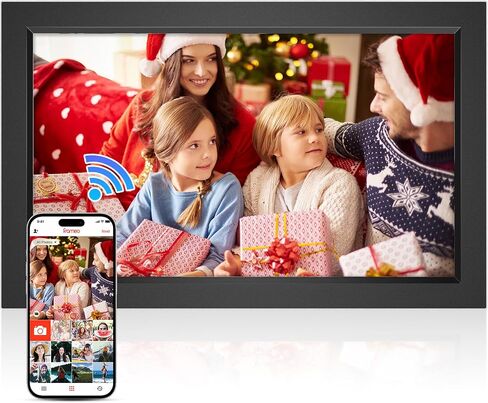 Digital Picture Frame, Touch Screen Photo Frame Electronic, 32GB, Auto-Rotate, Customizable for Friends and Family, Share Photos/Videos Instantly from Anywhere (Black, 10.1 Inch) in Saudi Arabia