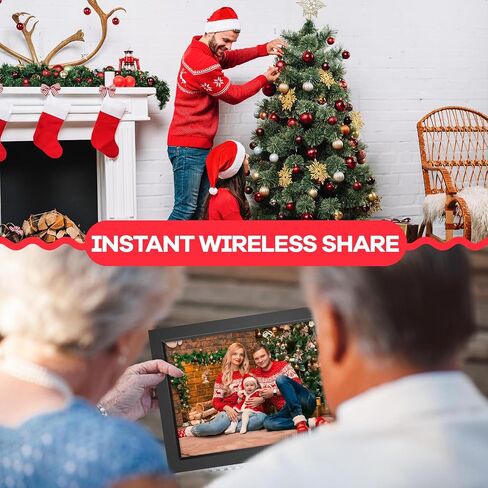 Digital Picture Frame, Touch Screen Photo Frame Electronic, 32GB, Auto-Rotate, Customizable for Friends and Family, Share Photos/Videos Instantly from Anywhere (Black, 10.1 Inch) in Saudi Arabia