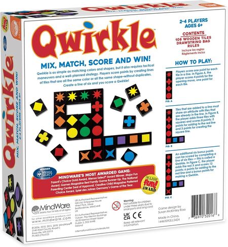 MindWare Qwirkle Board Game, Deluxe Edition - Includes Trays in Saudi Arabia