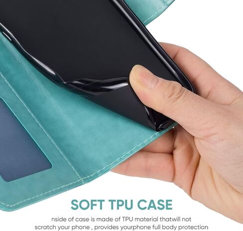 for Galaxy S21 5G Case, Samsung S21 SM-G991U Wallet Case with Tempered Glass Screen Protector, Mandala PU Leather Wrist Strap Card Slots Protective Flip Cover for Samsung Galaxy S21 5G Green in Saudi Arabia