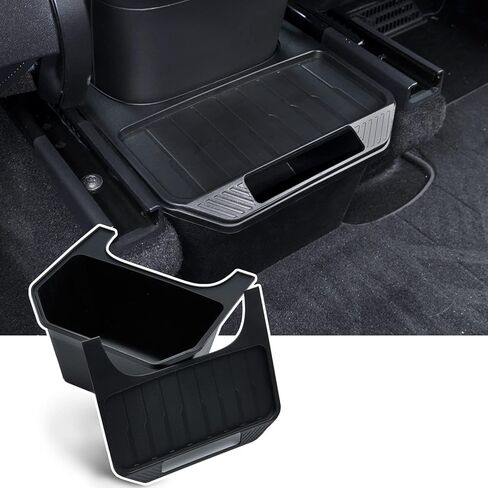 2020 2021 2022 2023 Tesla Model Y منظم وحدة التحكم المركزية الخلفية خلف المقعد، سلة المهملات/حامل مناديل الصف الثاني/صندوق تخزين لملحقات الطراز Y (أبيض) in Kuwait