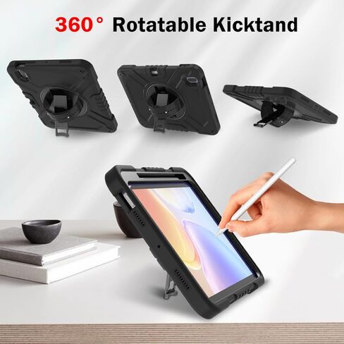 Callyue for iPad 10th Generation Case, iPad 10th Gen 2022 10.9 inch Case, iPad Tablet Protective Cover, Heavy Duty Shockproof, Swivel Stand, Pencil Holder, Black in Kuwait