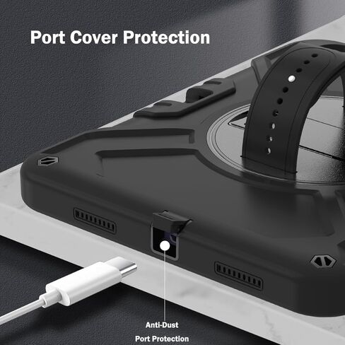 Callyue for iPad 10th Generation Case, iPad 10th Gen 2022 10.9 inch Case, iPad Tablet Protective Cover, Heavy Duty Shockproof, Swivel Stand, Pencil Holder, Black in Kuwait