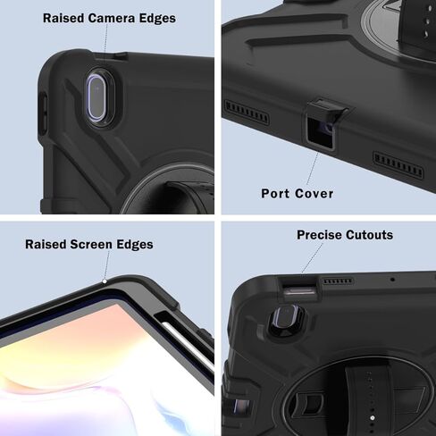 Callyue for iPad 10th Generation Case, iPad 10th Gen 2022 10.9 inch Case, iPad Tablet Protective Cover, Heavy Duty Shockproof, Swivel Stand, Pencil Holder, Black in Kuwait