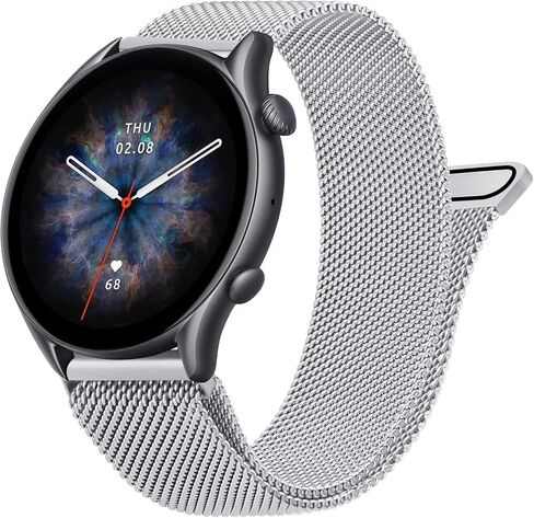 حزام معدني من Wanme لساعة Amazfit GTR 4 / GTR 3 Pro / GTR 3 / GTR 2e / GTR 2 / GTR 47 مم، حزام معصم بديل من الفولاذ المقاوم للصدأ سريع الإصدار 22 مم لساعة Samsung Galaxy Watch 3 45 مم للرجال والنساء in Kuwait