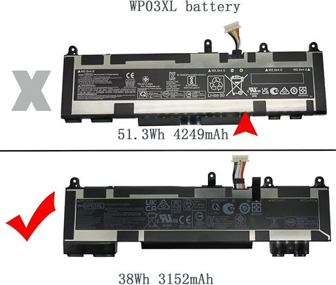 استبدال بطارية WP03XL 38Wh لجهاز HP EliteBook 830 835 840 845 860 865 1040 G9 G10 / EliteBook x360 1040 G9 G10 / ZBook Firefly 14 G9 G10 سلسلة كمبيوتر محمول HSTNN-0B2J HSTNN-LB8W HSTNN-LB9C 11.58 فولت in Saudi Arabia
