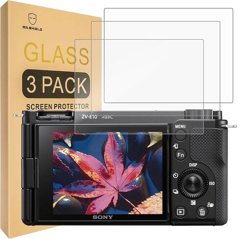 واقي شاشة Mr.Shield [3 عبوات] لكاميرا Sony Alpha ZV-E10L ZVE10L [زجاج مقسى] [زجاج ياباني بصلابة 9H] واقي شاشة in Saudi Arabia