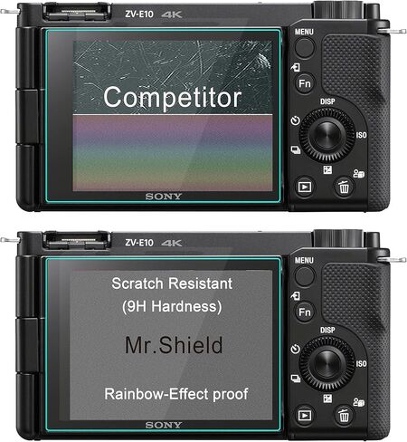 واقي شاشة Mr.Shield [3 عبوات] لكاميرا Sony Alpha ZV-E10L ZVE10L [زجاج مقسى] [زجاج ياباني بصلابة 9H] واقي شاشة in Saudi Arabia