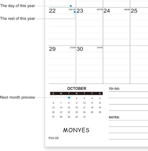MONYES 2024-2025 Wall Calendar, 17" x 12" Academic Desk Calendar, 18 Months Wirebound Calendar in Saudi Arabia