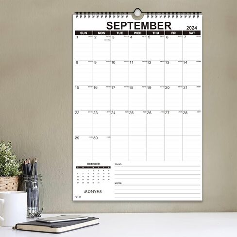 MONYES 2024-2025 Wall Calendar, 17" x 12" Academic Desk Calendar, 18 Months Wirebound Calendar in Saudi Arabia