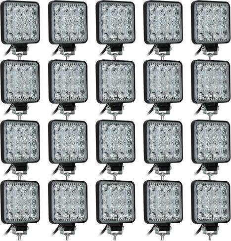 AnTom LED Truck Work Lights,10Pcs 48W High Brightness LED Flood Light Bar,4x4 inch Off-Road Vehicle Lights, DC12V LED Miniature Lights, 4800lm for ATVs, SUVs, UTVs, Jeeps, Boats, in Saudi Arabia