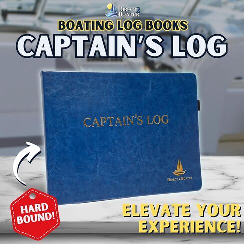 Direct 2 Boater's Ship's Log Book - Spiral Bound Book - Blue Book with Flexible Cover - 100 Pages - Ideal Boat Journal Sailing Notebook, Boater Logbook Gift, Yacht Captain Log Book, Nautical Sailboat [Misc.] in Saudi Arabia
