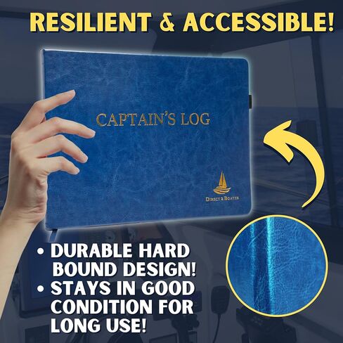 Direct 2 Boater's Ship's Log Book - Spiral Bound Book - Blue Book with Flexible Cover - 100 Pages - Ideal Boat Journal Sailing Notebook, Boater Logbook Gift, Yacht Captain Log Book, Nautical Sailboat [Misc.] in Saudi Arabia