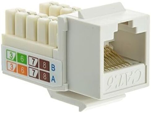 axGear Keystone Jack Cat 6 Network Ethernet 110 Punchdown 8P8C Cat6 أبيض in Saudi Arabia