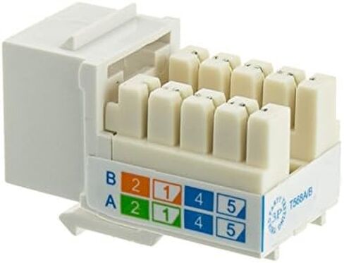 axGear Keystone Jack Cat 6 Network Ethernet 110 Punchdown 8P8C Cat6 أبيض in Saudi Arabia
