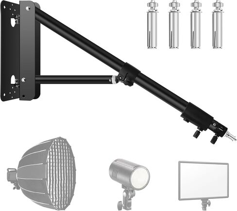 FUDESY Wall Mounting Triangle Boom Arm for Photography Ring Light Strobe Lighting Softbox Reflector Umbrella Monolight, Max Length 70.9 inches/180cm, Support 180 Degree Rotation in Saudi Arabia