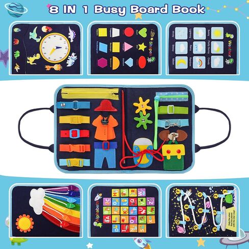 Busy Book for Toddlers 1-3, Montessorii Sensory Toys for Boy & Girl, Toddler Activity Book for Baby Kids Educational Travel Gift (Dinosaur, Large) in Saudi Arabia