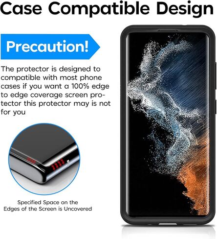 Mowei 3-Pack لهاتف Galaxy S23 Ultra واقي الشاشة [يدعم بالكامل بصمة الإصبع وقلم S] زجاج مقسى منحني ثلاثي الأبعاد لهاتف Samsung S23 Ultra 5G [حماية من الصدمات والخدوش] in Saudi Arabia