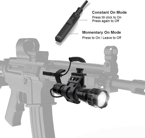 Tactical Flashlight Mlok Flashlight 1200 Lumen Weapon Light Mlok Offset Mounted Tac Light with Pressure Switch Rechargeable IP65 Waterproof in Saudi Arabia