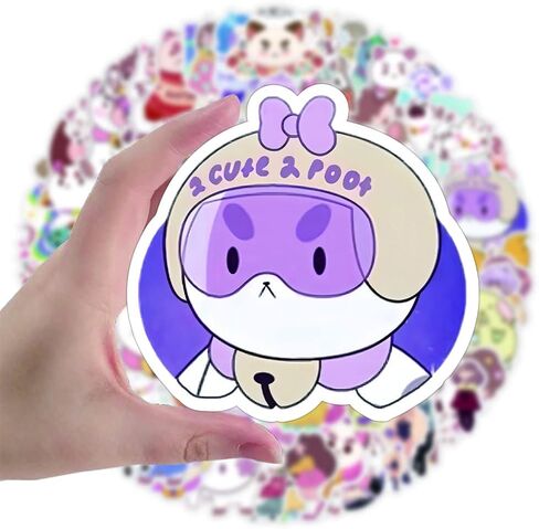 104pcs Cartoon Pack Stickers for Kids,Cute Stickers for Water Bottles, Characters Sticker for Laptop，Phone，Hard Hat，Skateboard，Scrapbooking，Christmas Gifts for Kids in Kuwait